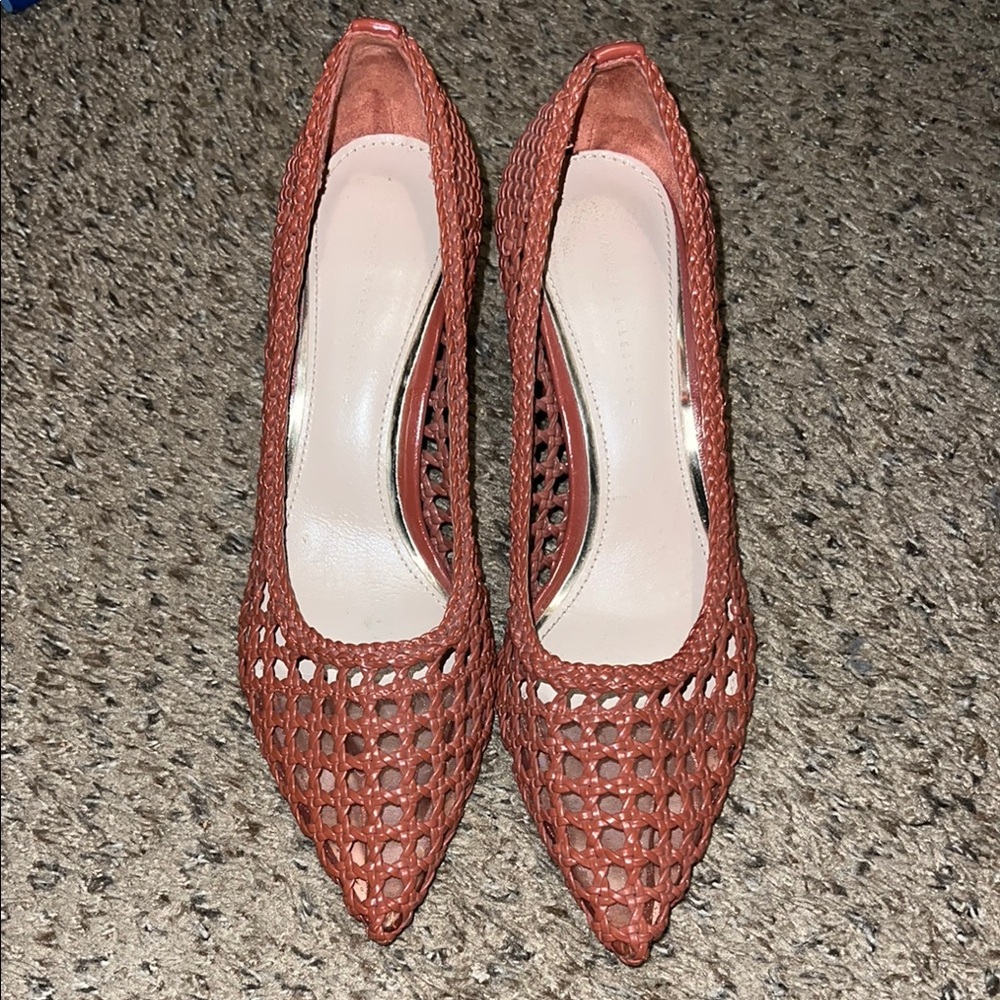 Woven Brown Women's Heels